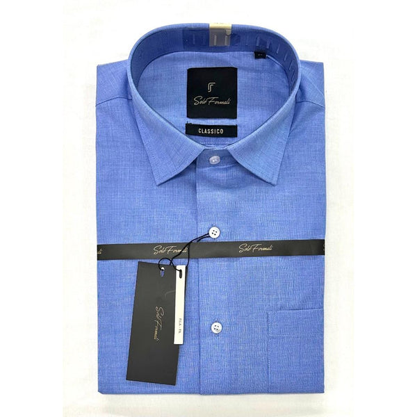 Men's Cotton Fil-a-Fil Formal Shirt – Dark Blue