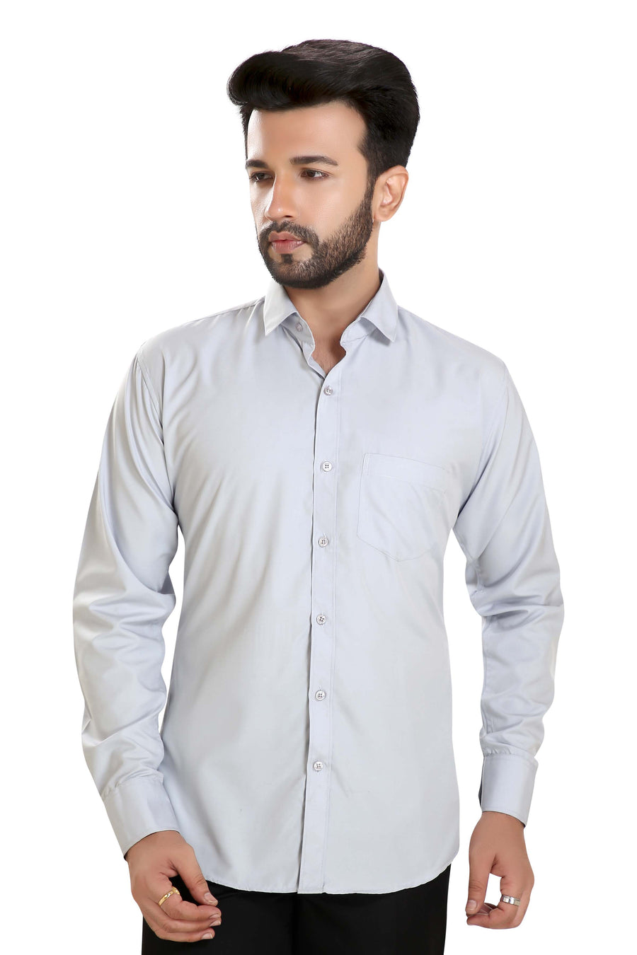 Men's Formal Shirt – Grey - Back
