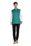 Men's Sea Green TR Nehru jacket – view 1