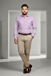 Men's fil-a-fil formal shirt in mauve by Mafatlal Trendz, front view