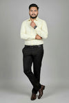 Men's anti-stain formal shirt in lemon by Mafatlal Trendz, front view