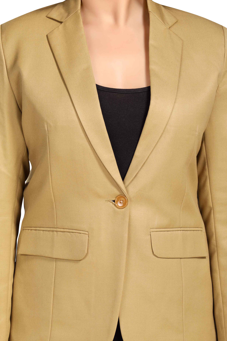Women's Slim Fit TR Blazer – Beige - Left Sleeve