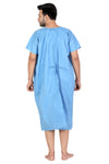 Men's sky blue patient gown – back tie