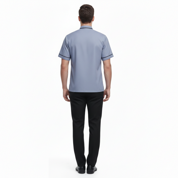 Half Sleeve Waiter Uniform – Steel Grey & Black – view 4