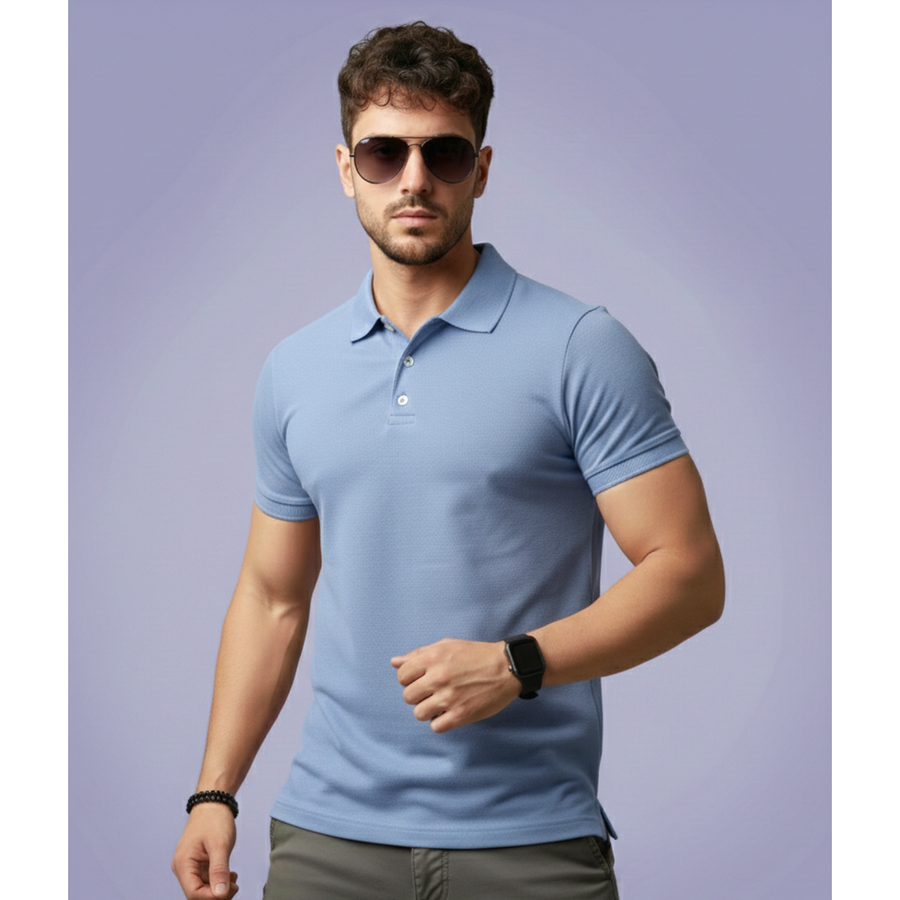 Dri-Fit Mars Polo T-Shirt – Sky Blue - Front