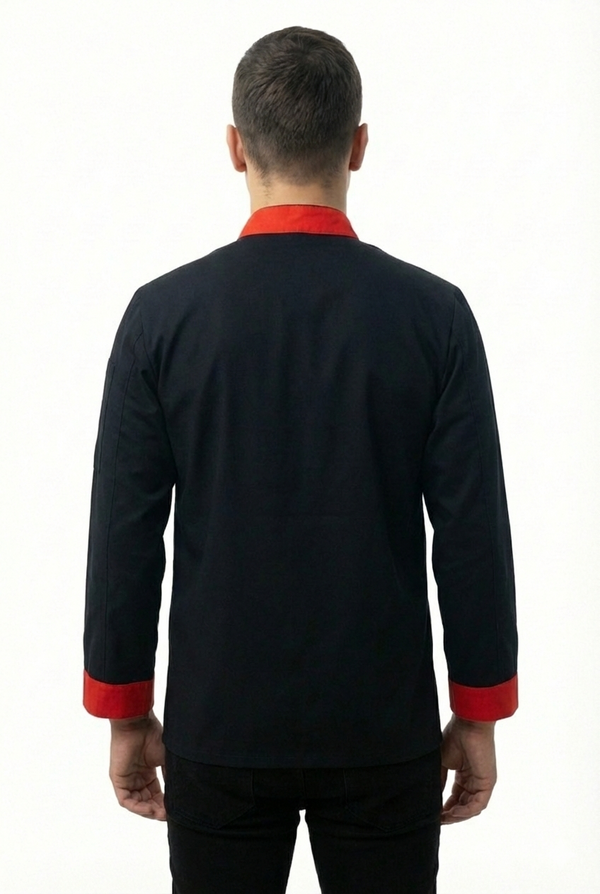 Black & Red (Style 2) chef coat – view 1
