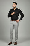 Black anti-stain corporate shirt for men, standing view