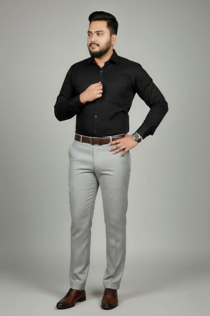Men's Anti-Stain Formal Shirt – Black - Right Sleeve