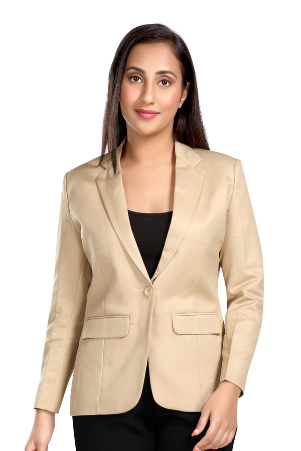 Women's slim fit TR blazer – Cream – view 2
