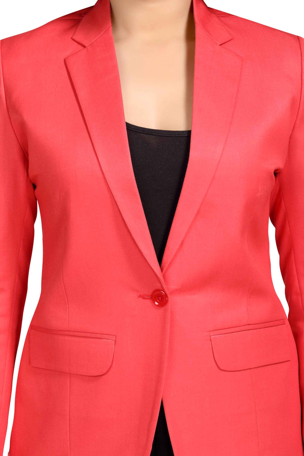 Women's slim fit TR blazer – Prubin Red – view 1