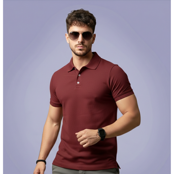 UNIFORMIC Dri-Fit Mars Polo T-Shirt Maroon – front