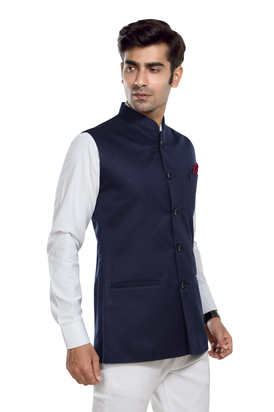 Men's TR Nehru Jacket – Navy Blue - Right Sleeve