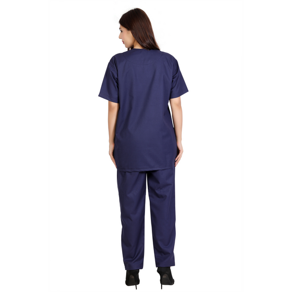 Women's Classic Scrub Suit – Navy Blue