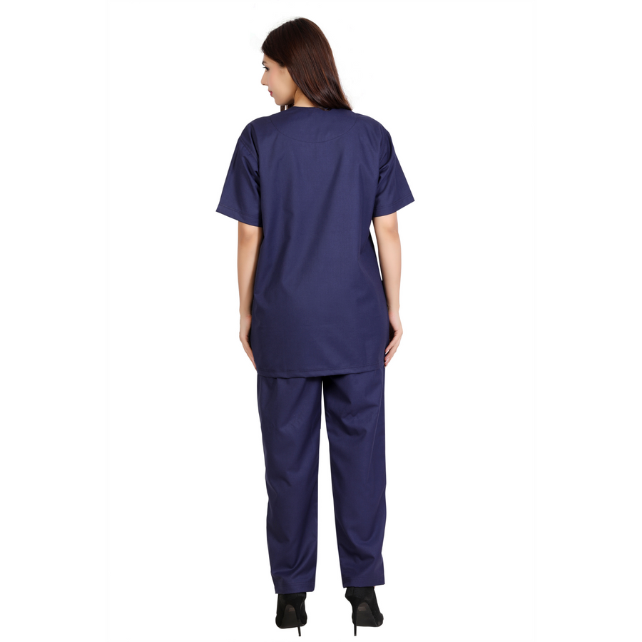 Women's Classic Scrub Suit – Navy Blue - Right Sleeve