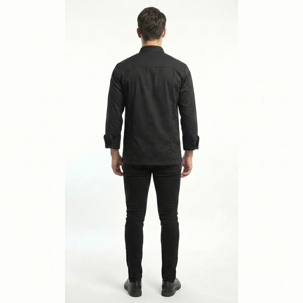 All Black (Style 2) chef coat – view 4