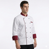 White & Maroon chef coat – view 5