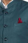 Men's Bottle Green TR Nehru jacket – view 5