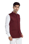 Men's Dark Maroon TR Nehru jacket – view 2