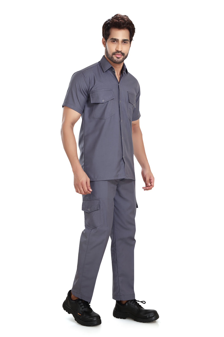 Industrial Worker Uniform – Grey, Half Sleeve - Left Sleeve