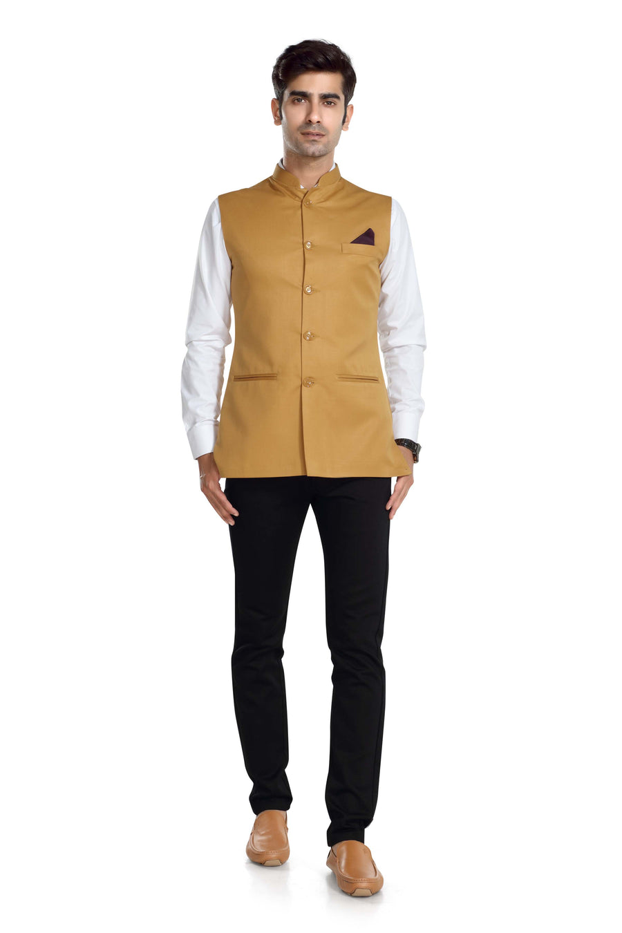 Men's TR Nehru Jacket – Mustard Yellow - Back