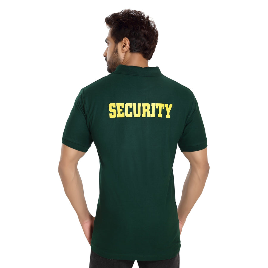 Security Polo T-Shirt – Bottle Green - Back