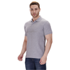 Grey Melange polo T-shirt (100% cotton) – right angle view