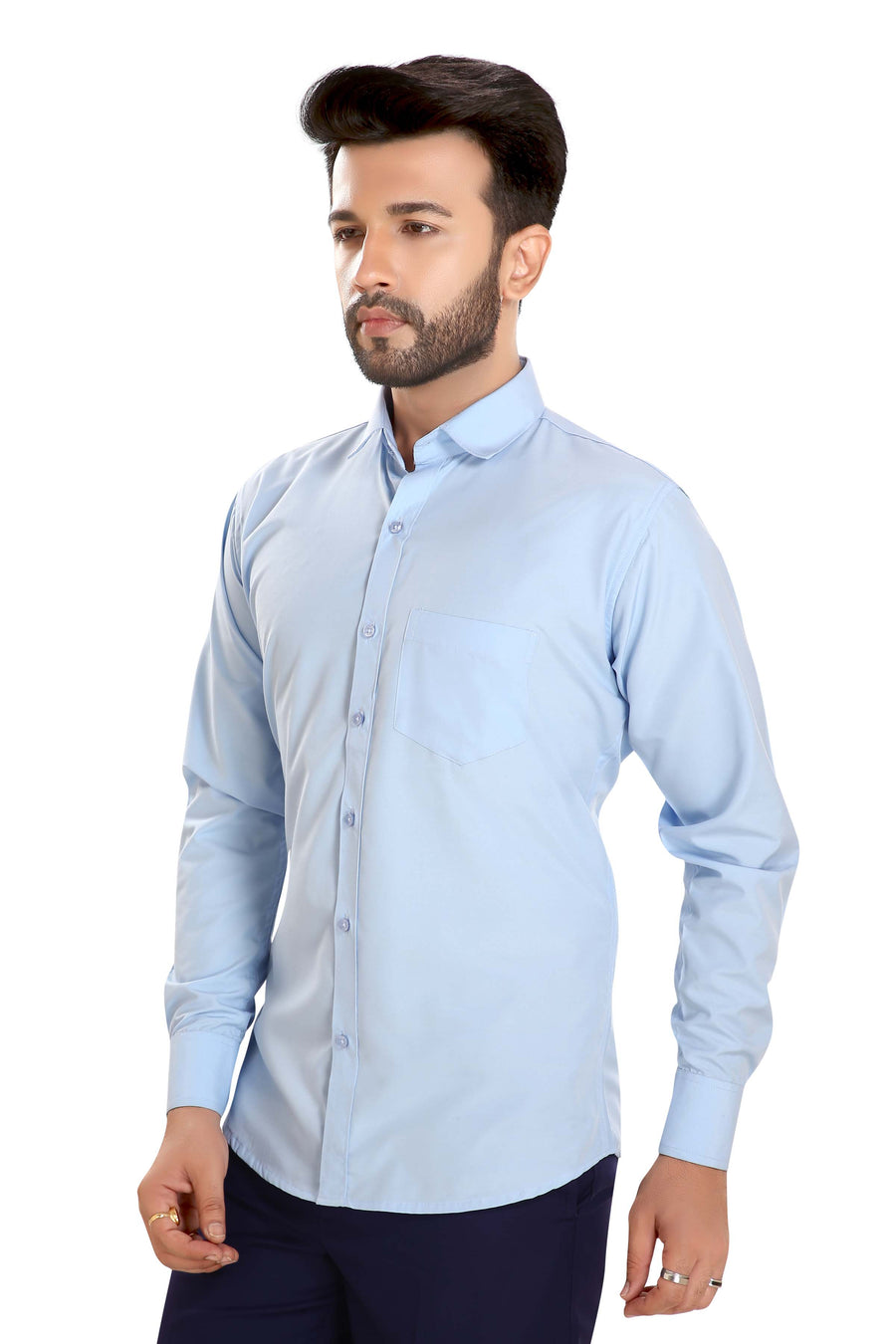 Men's Formal Shirt – Sky Blue - Left Sleeve
