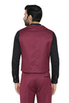 Men's wine maroon slim fit TR waistcoat – view 4