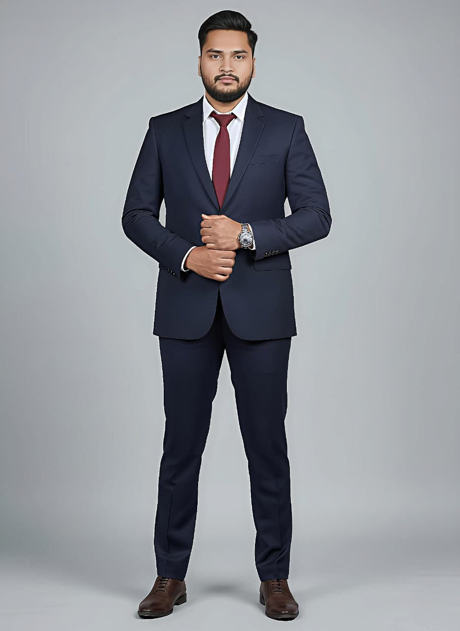 Mafatlal Trendz Corporate Blazer – Navy Blue - Front