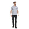 Grey melange security polo T-shirt – full body view