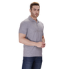 Grey Melange polo T-shirt (100% cotton) – left angle view
