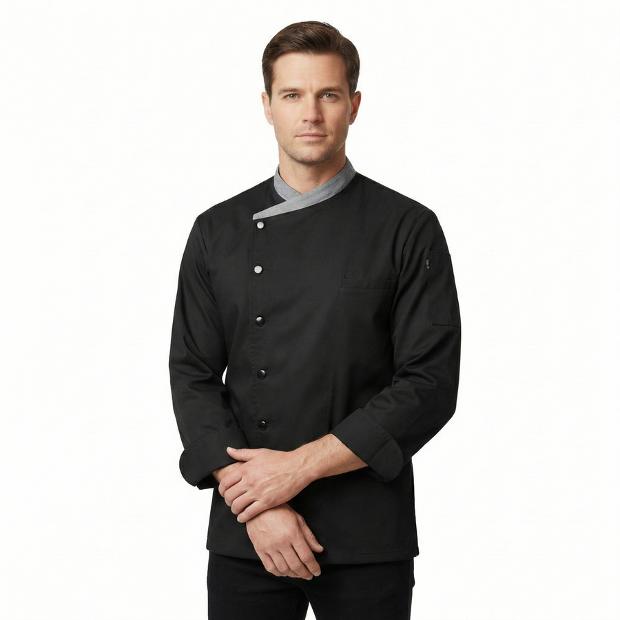 Chef Coat – Black & Grey - Back