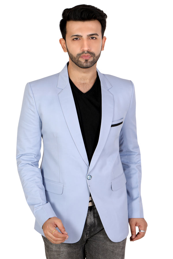 Men's slim fit TR blazer – Cloudy Blue – view 2