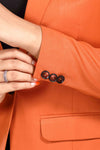 Women's slim fit TR blazer – Carrot Orange – view 4