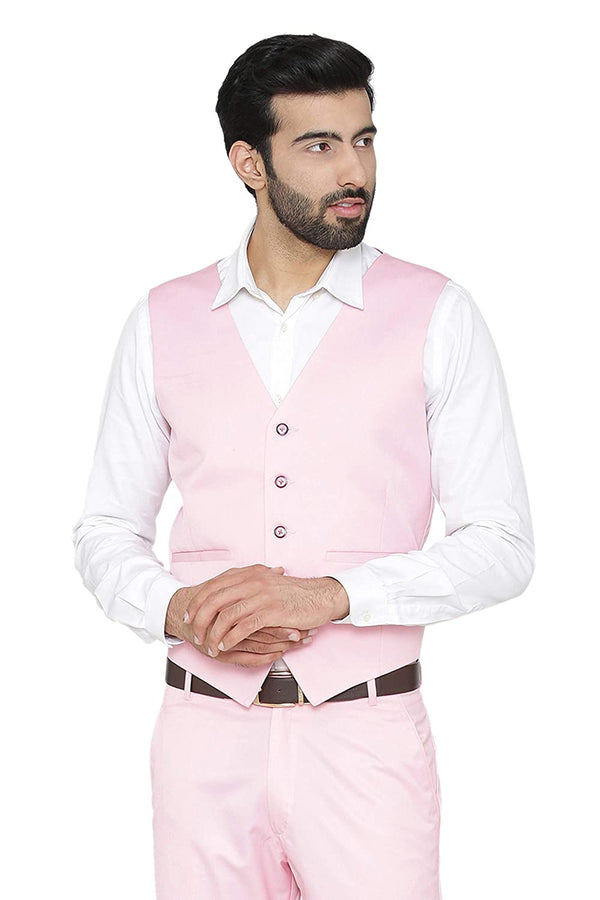 Men's light pink slim fit TR waistcoat – view 2