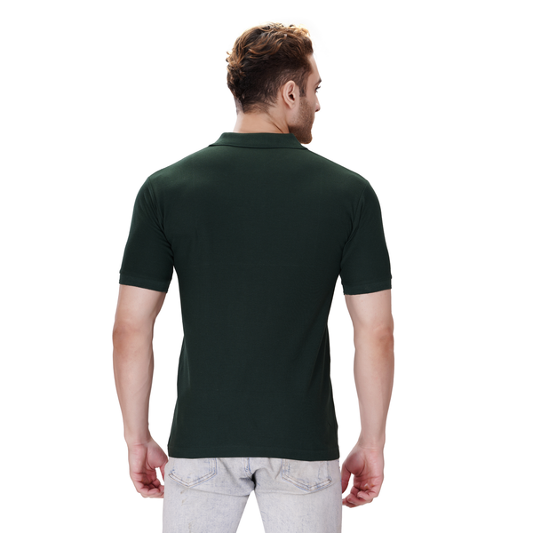 Bottle Green polo T-shirt (100% cotton) – back view