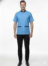 Half Sleeve Waiter Uniform – Sky Blue & Black – view 1