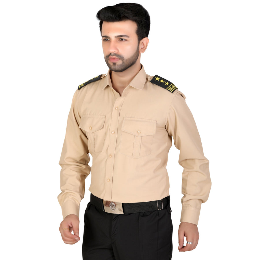 Security Guard Shirt – Beige - Left Sleeve