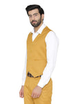 Men's mustard yellow slim fit TR waistcoat – view 4