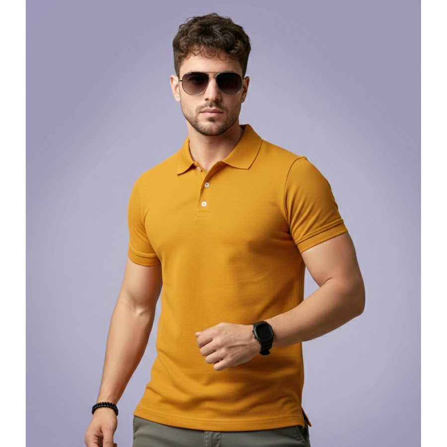 Dri-Fit Mars Polo T-Shirt – Mustard - Front