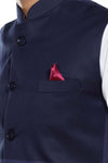Men's Navy Blue TR Nehru jacket – view 6