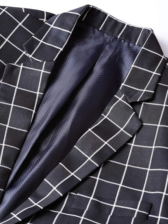 Men's slim fit check blazer – view 1