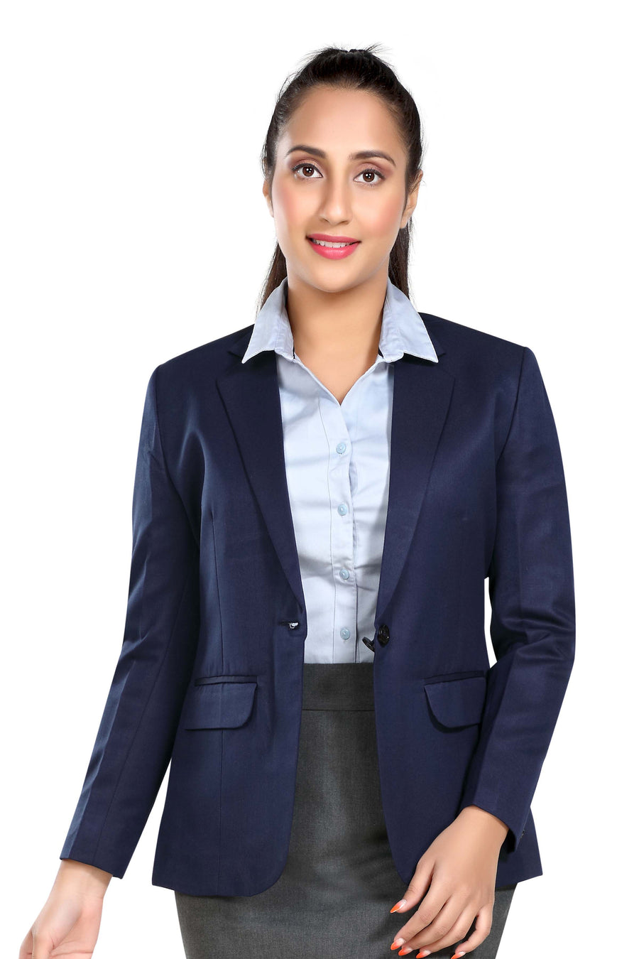 Women's Slim Fit TR Blazer – Navy Blue - Back
