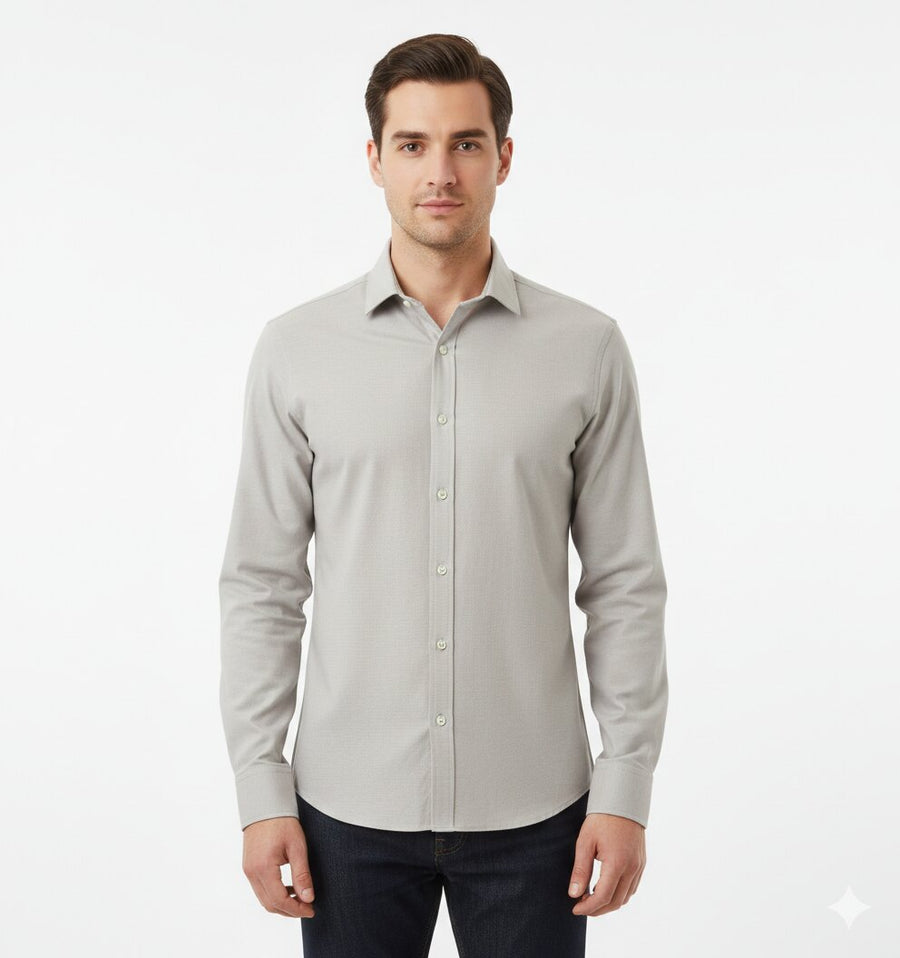 Men's Fil-a-Fil Formal Shirt – Grey - Front
