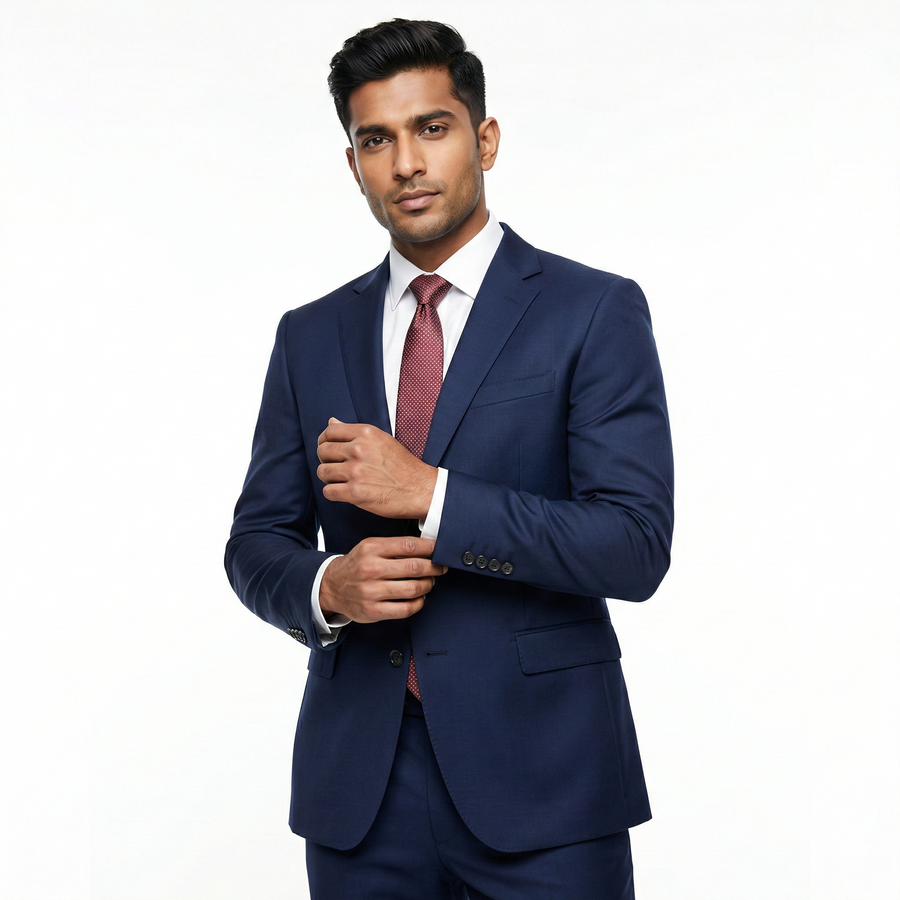 Men's Corporate Blazer – Navy Blue - Left Sleeve