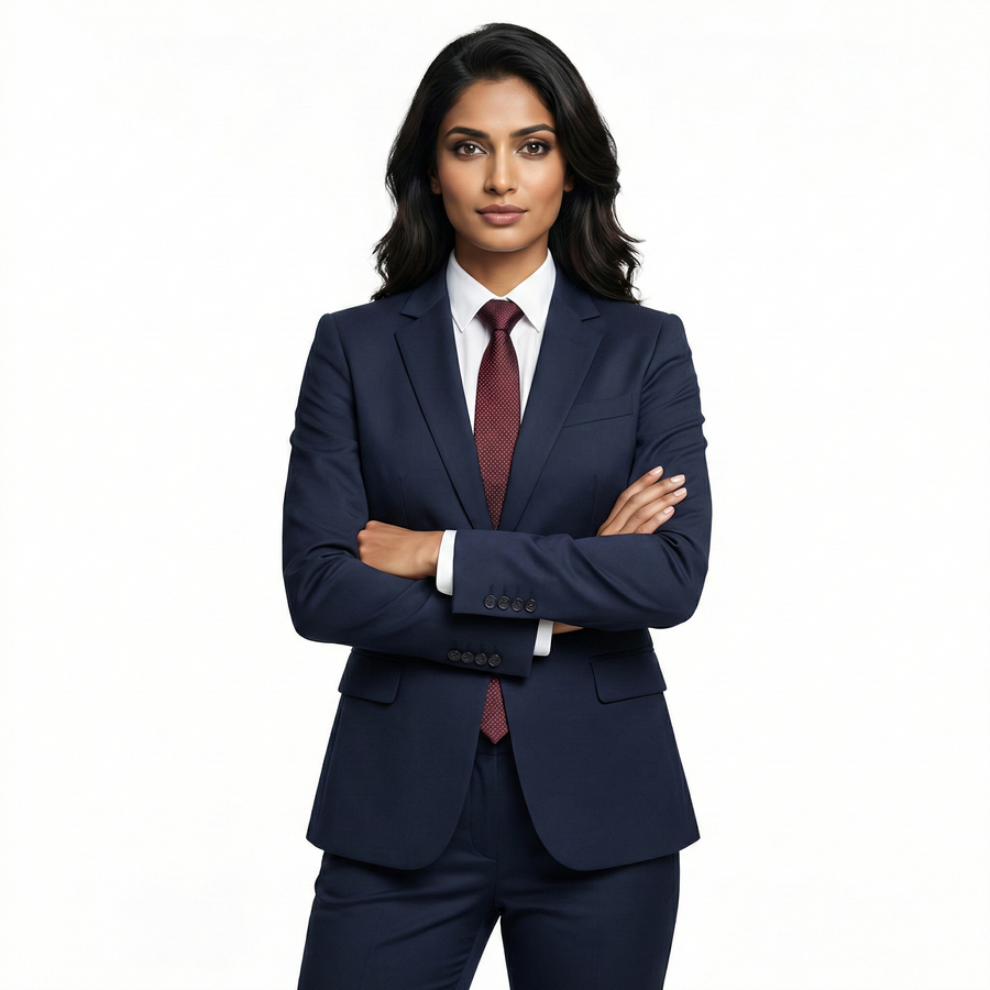 Women's Corporate Blazer – Navy Blue - Left Sleeve