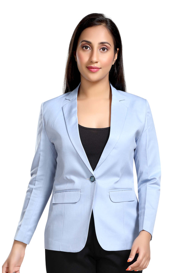 Women's slim fit TR blazer – Cloudy Blue – view 2