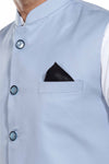 Men's Cloudy Blue TR Nehru jacket – view 6
