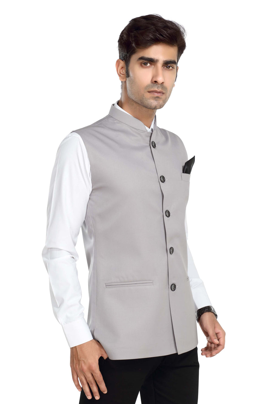 Men's TR Nehru Jacket – Grey - Right Sleeve