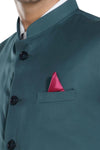 Men's Bottle Green TR Nehru jacket – view 6